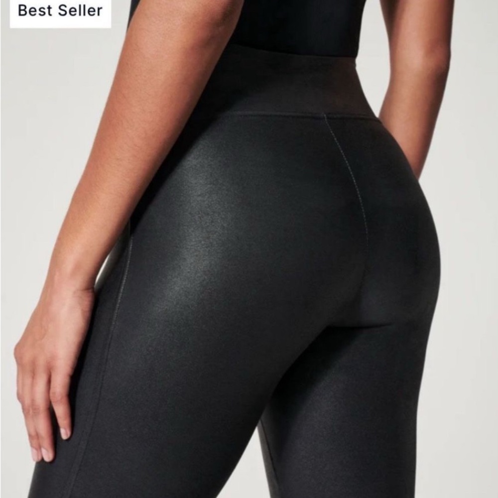 SPANX Black High-Waisted Leggings with Luxe Finish S
